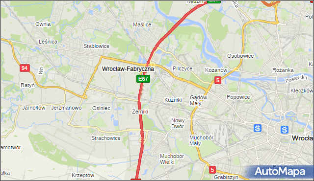 mapa Fabryczna, Fabryczna na mapie Targeo