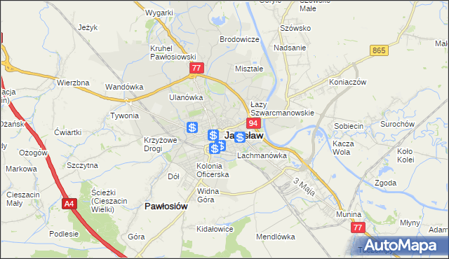 mapa Jarosławia, Jarosław na mapie Targeo
