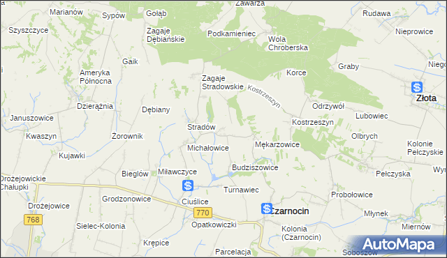 mapa Malżyce, Malżyce na mapie Targeo