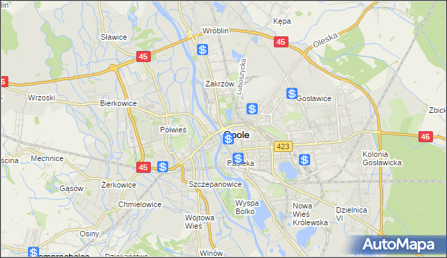 mapa Opola, Opole na mapie Targeo