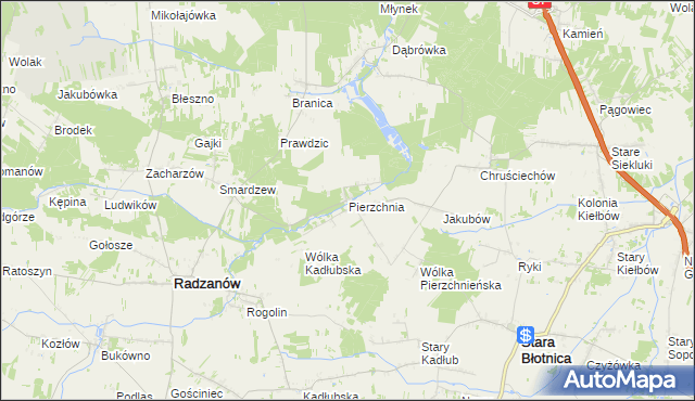 mapa Pierzchnia, Pierzchnia na mapie Targeo