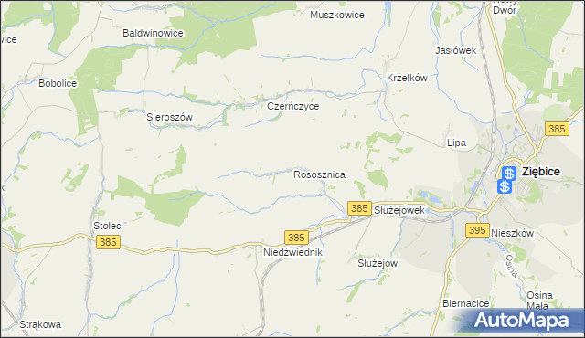 mapa Rososznica, Rososznica na mapie Targeo