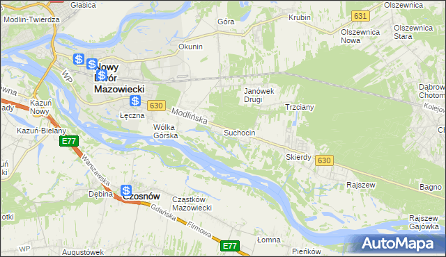 mapa Suchocin gmina Jabłonna, Suchocin gmina Jabłonna na mapie Targeo