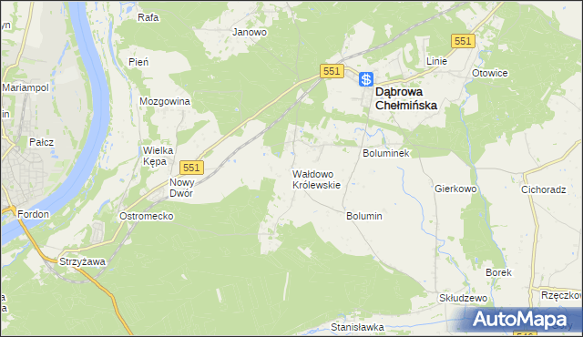 mapa Wałdowo Królewskie, Wałdowo Królewskie na mapie Targeo