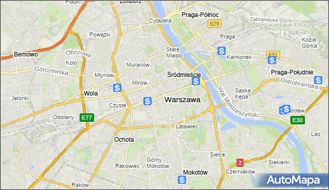 mapa Warszawy, Warszawa na mapie Targeo
