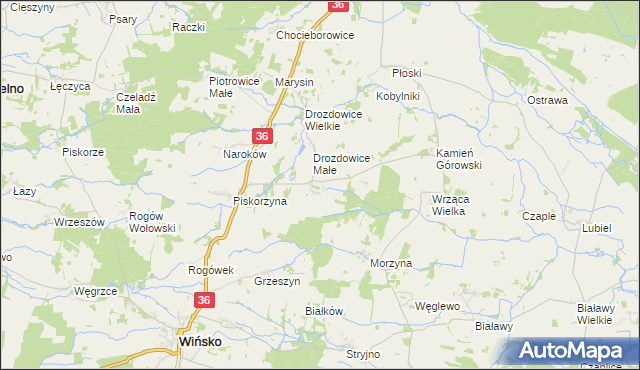 mapa Wrząca Śląska, Wrząca Śląska na mapie Targeo