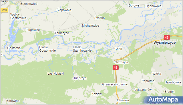 mapa Ulaski Grzmiąckie, Ulaski Grzmiąckie na mapie Targeo