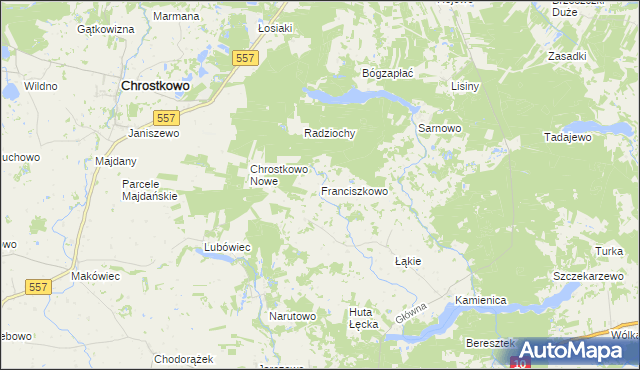 mapa Franciszkowo gmina Skępe, Franciszkowo gmina Skępe na mapie Targeo