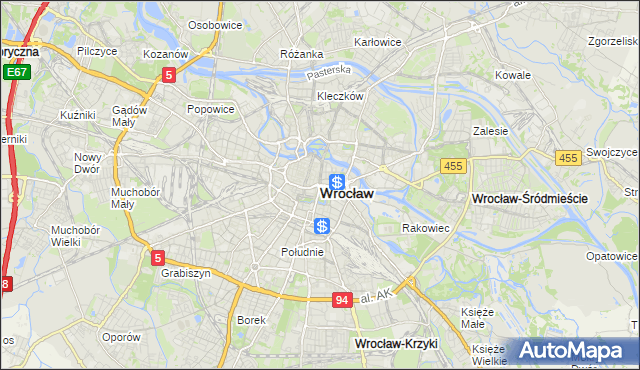 mapa Wrocławia, Wrocław na mapie Targeo