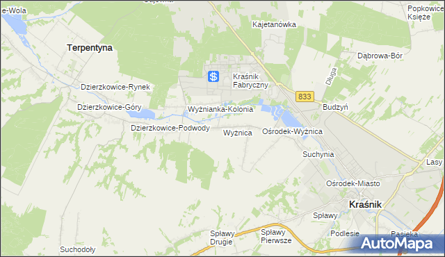 mapa Wyżnica, Wyżnica na mapie Targeo