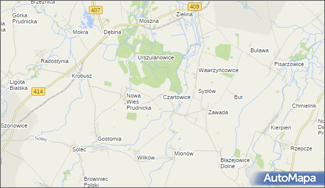 mapa Czartowice, Czartowice na mapie Targeo