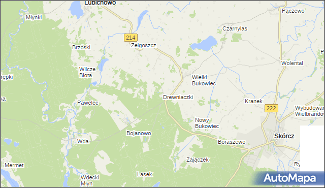 mapa Drewniaczki, Drewniaczki na mapie Targeo