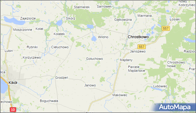 mapa Ksawery, Ksawery na mapie Targeo