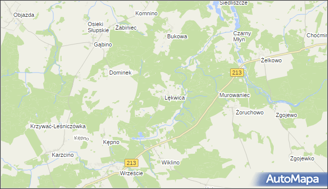 mapa Lękwica, Lękwica na mapie Targeo