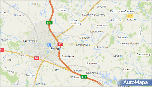 mapa Strachówko, Strachówko na mapie Targeo
