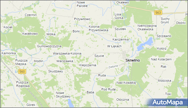 mapa Szucie, Szucie na mapie Targeo