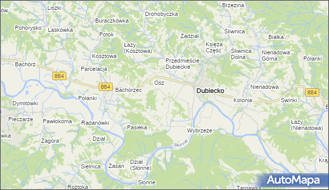 mapa Winne-Podbukowina, Winne-Podbukowina na mapie Targeo