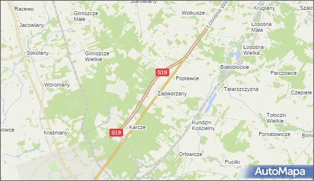 mapa Zadworzany, Zadworzany na mapie Targeo