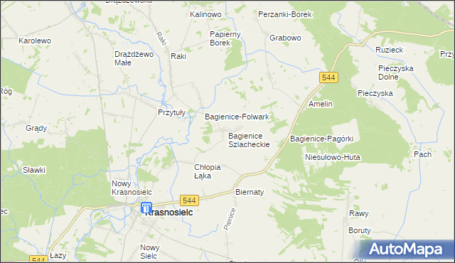 mapa Bagienice Szlacheckie, Bagienice Szlacheckie na mapie Targeo