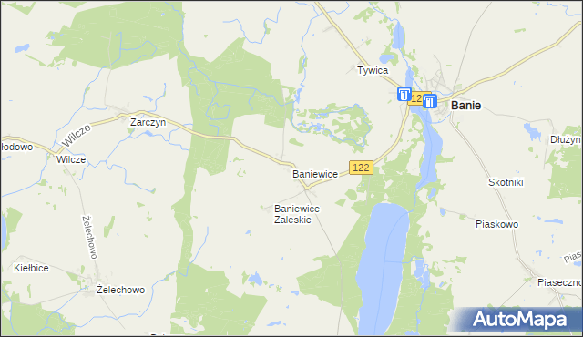 mapa Baniewice, Baniewice na mapie Targeo