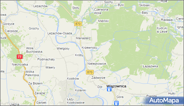 mapa Biała Góra gmina Wiązownica, Biała Góra gmina Wiązownica na mapie Targeo