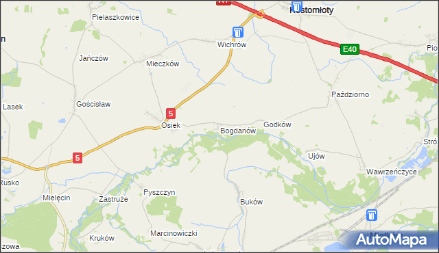 mapa Bogdanów gmina Kostomłoty, Bogdanów gmina Kostomłoty na mapie Targeo