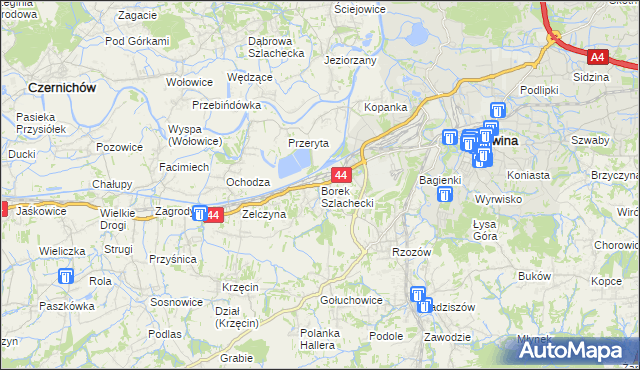 mapa Borek Szlachecki, Borek Szlachecki na mapie Targeo