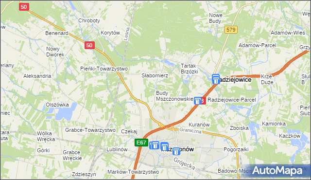 mapa Budy Mszczonowskie, Budy Mszczonowskie na mapie Targeo