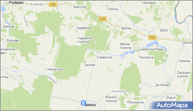 mapa Cieleśnica, Cieleśnica na mapie Targeo