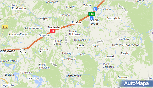 mapa Ciepłe A, Ciepłe A na mapie Targeo