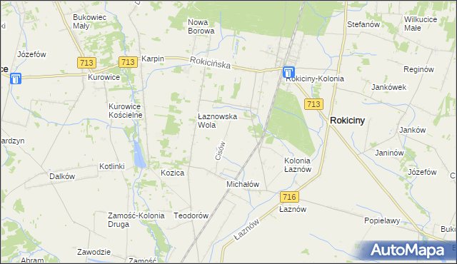 mapa Cisów gmina Rokiciny, Cisów gmina Rokiciny na mapie Targeo