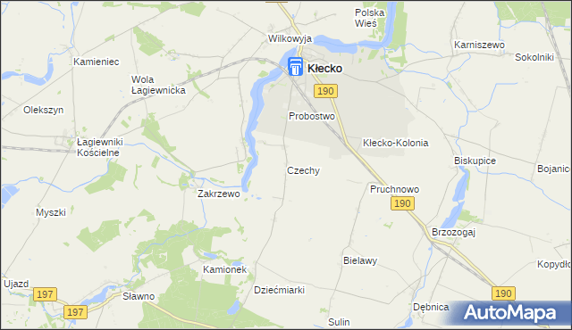 mapa Czechy gmina Kłecko, Czechy gmina Kłecko na mapie Targeo