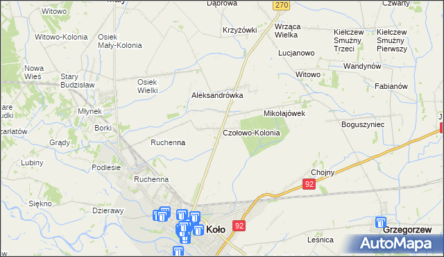mapa Czołowo-Kolonia, Czołowo-Kolonia na mapie Targeo