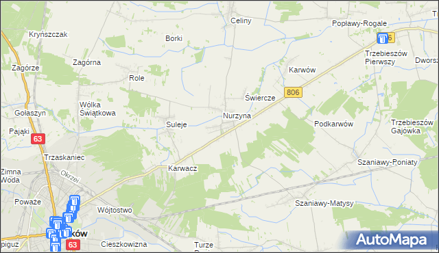 mapa Dębowica gmina Trzebieszów, Dębowica gmina Trzebieszów na mapie Targeo