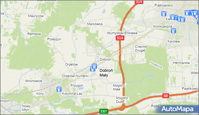 mapa Dobroń, Dobroń na mapie Targeo