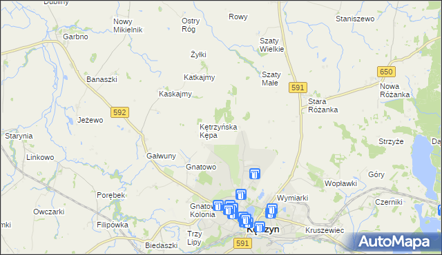mapa Działki gmina Kętrzyn, Działki gmina Kętrzyn na mapie Targeo