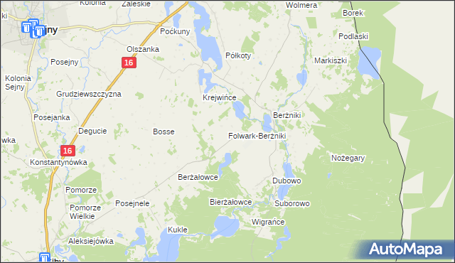 mapa Folwark-Berżniki, Folwark-Berżniki na mapie Targeo