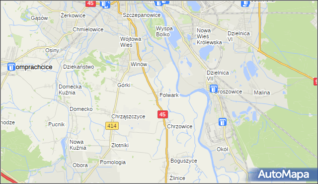 mapa Folwark gmina Prószków, Folwark gmina Prószków na mapie Targeo