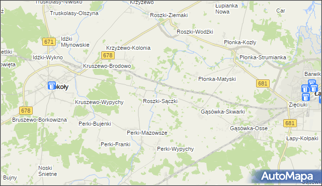 mapa Gąsówka-Somachy, Gąsówka-Somachy na mapie Targeo