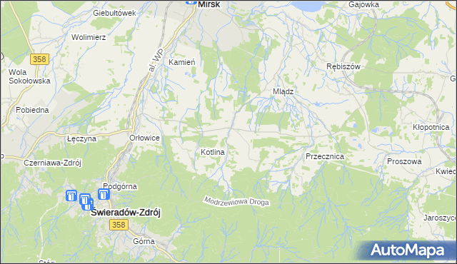 mapa Gierczyn gmina Mirsk, Gierczyn gmina Mirsk na mapie Targeo