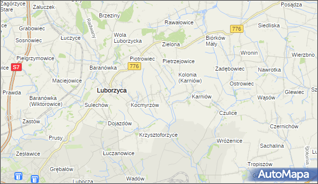 mapa Głęboka gmina Kocmyrzów-Luborzyca, Głęboka gmina Kocmyrzów-Luborzyca na mapie Targeo