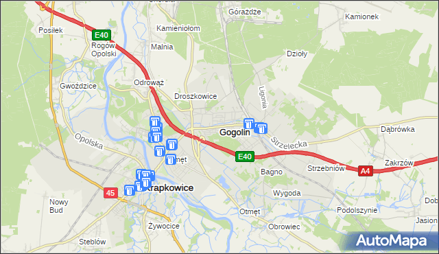 mapa Gogolin powiat krapkowicki, Gogolin powiat krapkowicki na mapie Targeo