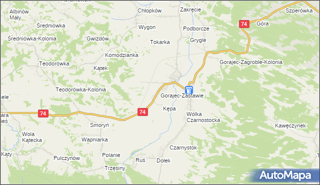 mapa Gorajec-Zastawie, Gorajec-Zastawie na mapie Targeo