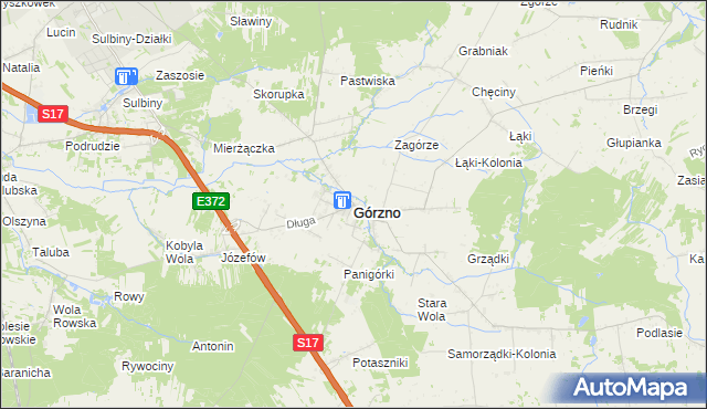 mapa Górzno powiat garwoliński, Górzno powiat garwoliński na mapie Targeo