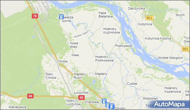 mapa Holendry Piotrkowskie, Holendry Piotrkowskie na mapie Targeo
