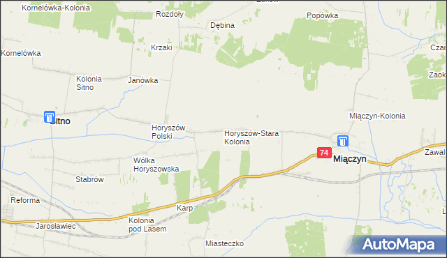 mapa Horyszów-Stara Kolonia, Horyszów-Stara Kolonia na mapie Targeo