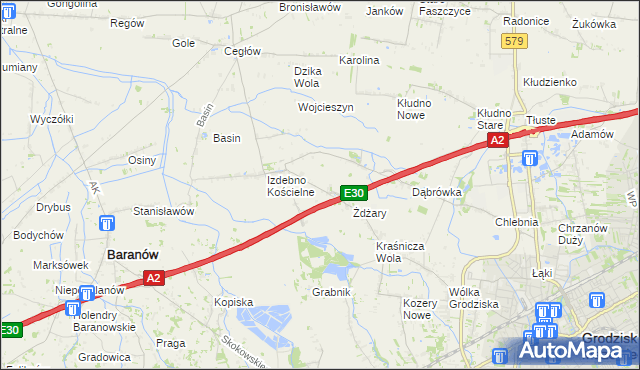 mapa Izdebno Nowe, Izdebno Nowe na mapie Targeo