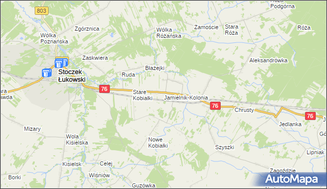mapa Jamielnik-Kolonia, Jamielnik-Kolonia na mapie Targeo