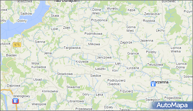 mapa Janczowa, Janczowa na mapie Targeo