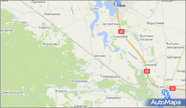 mapa Jankowo gmina Lipno, Jankowo gmina Lipno na mapie Targeo